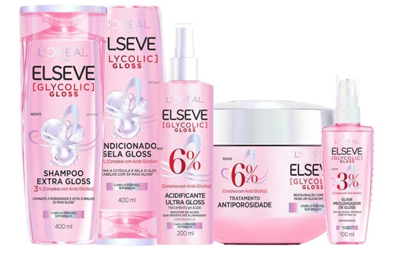 Kit Glycolic Gloss Shampoo+Condicionador+Acidificante+Creme de Tratamento+Sérum