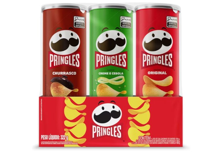 Pringles Pack Promo 3 Sabores Original Churrasco Creme e Cebola