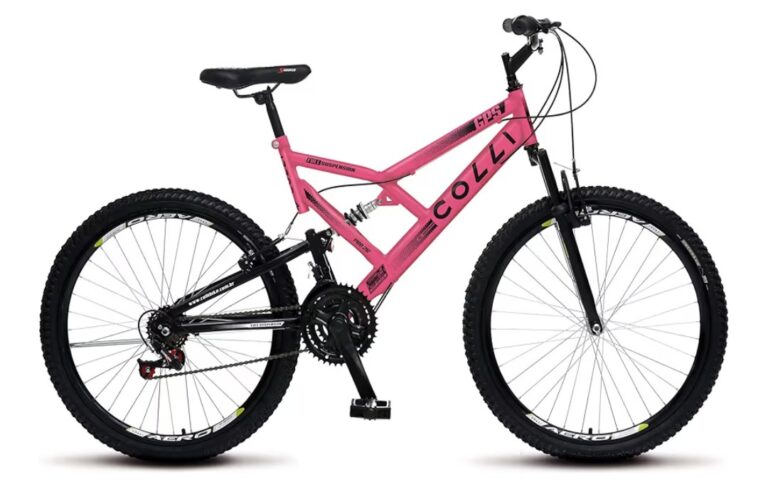 Colli Bike, Bicicleta GPS 148 Dupla Suspensão e Freios V-Brake, Aro 26 Aero, 36 Raias, 21 Marchas