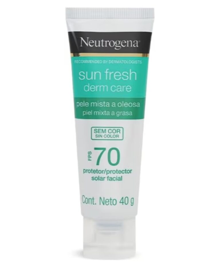 Neutrogena Sun Fresh Protetor Solar Facial Derm Care Pele Oleosa, Sem Cor FPS 70, 40g