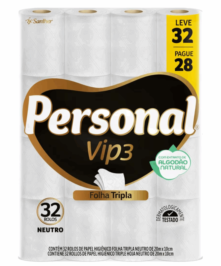 PAPEL HIGIENICO PERSONAL VIP FOLHA TRIPLA 32 ROLOS