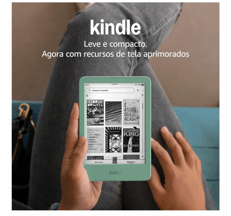 Kindle 16 GB (Geração mais recente) – Leve e compacto, com tela antirreflexo, trocas de página mais rápidas, luz frontal ajustável e bateria de longa duração – Cor Verde