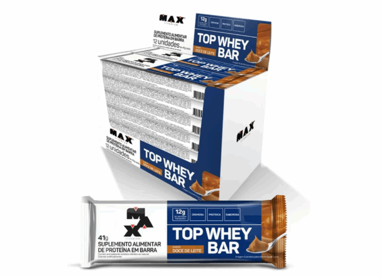Max Titanium Top Whey Bar 12 Unidades De 41G (Doce De Leite)