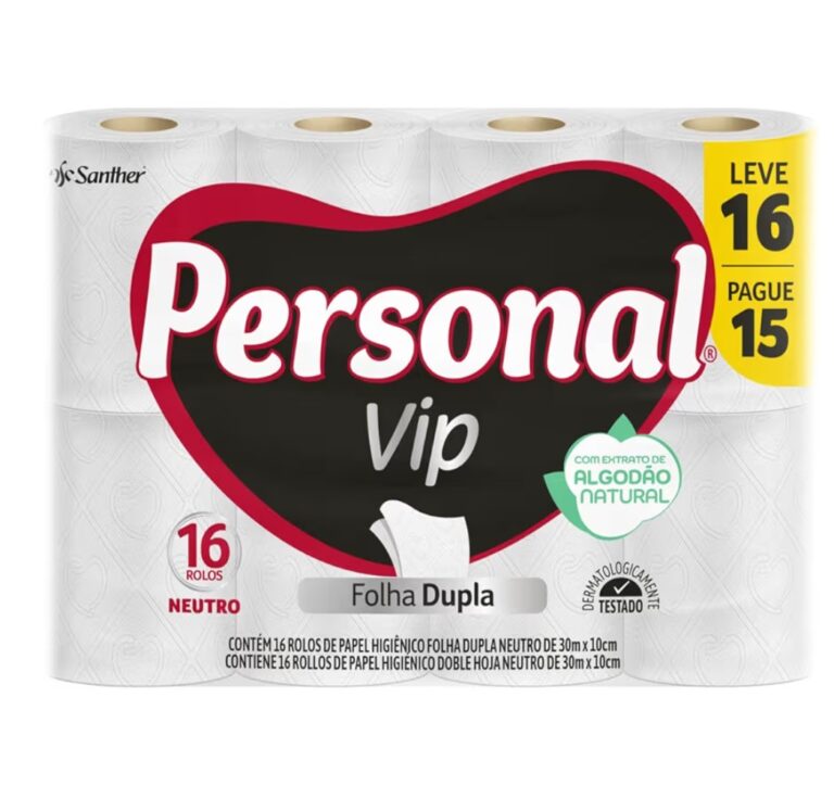 Personal Papel Higiênico Vip Folha Dupla, 16 Unidades