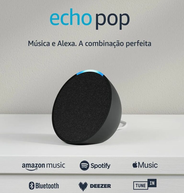 Echo Pop (nova geração) | Caixa de som compacta com áudio surround e Alexa | Preto
