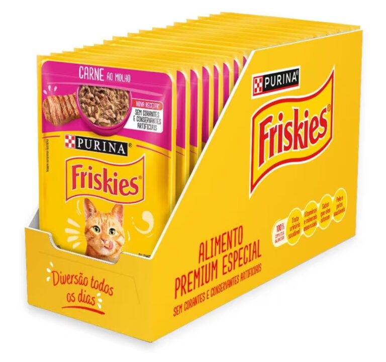 Pack 15 un. Nestlé Purina Friskies Ração p/ Gatos Adultos sabor Carne ao Molho 85g