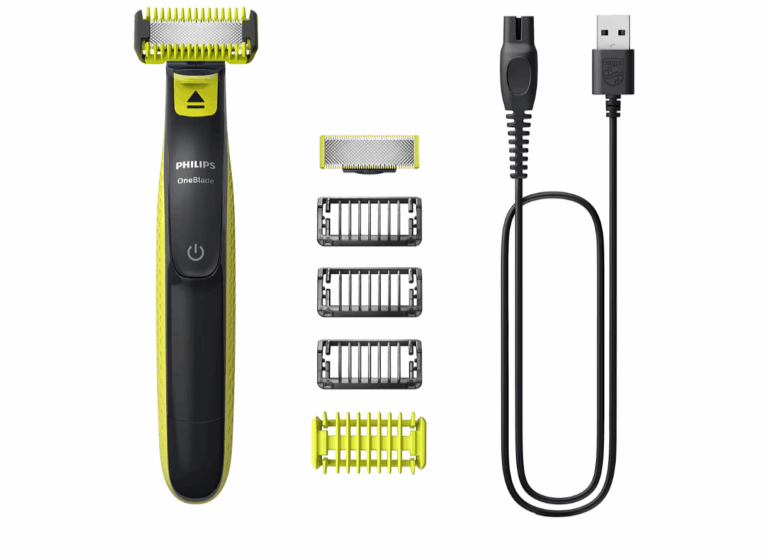 Aparador e Barbeador Elétrico de Pelos Philips OneBlade com 4 pentes QP2824/10 À prova d’água – Bivolt
