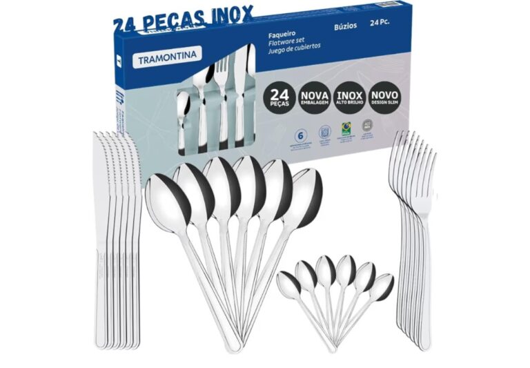 Jogo de Talheres Faqueiro Inox 24 Peças Búzios Tramontina