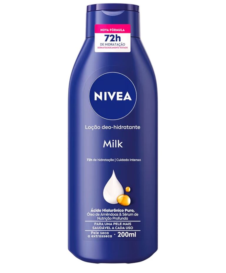 NIVEA Loção Deo-Hidratante Milk 200ml – 72h de hidratação, cuidado intenso e nutrição profunda
