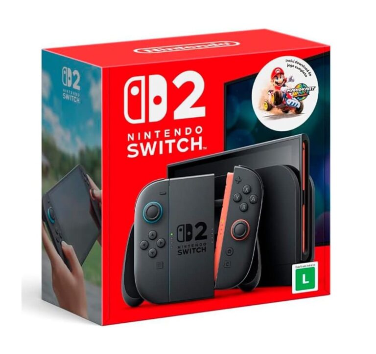 Bundle Nintendo Switch 2 + Jogo Digital Mario Kart World – Modelo Nacional de Tomada