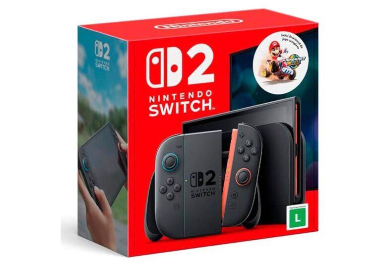 Bundle Nintendo Switch 2 + Jogo Digital Mario Kart World – Modelo Nacional de Tomada