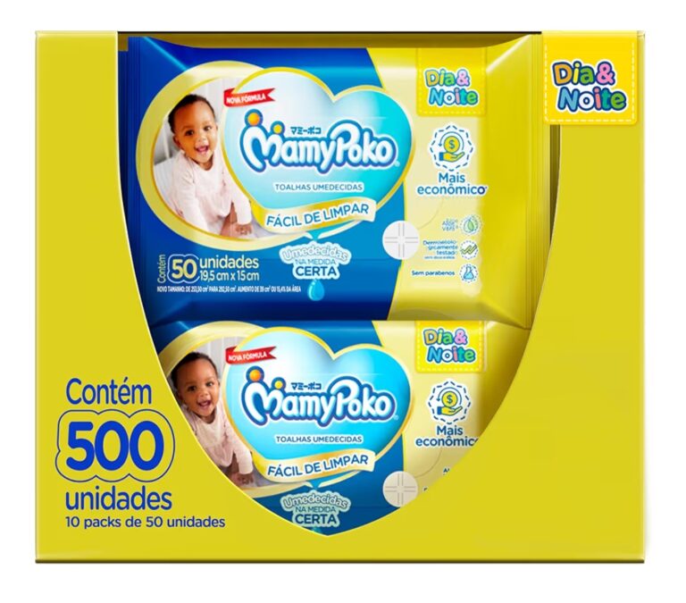 MamyPoko Lenços Umedecidos Dia&Noite 500 Unidades