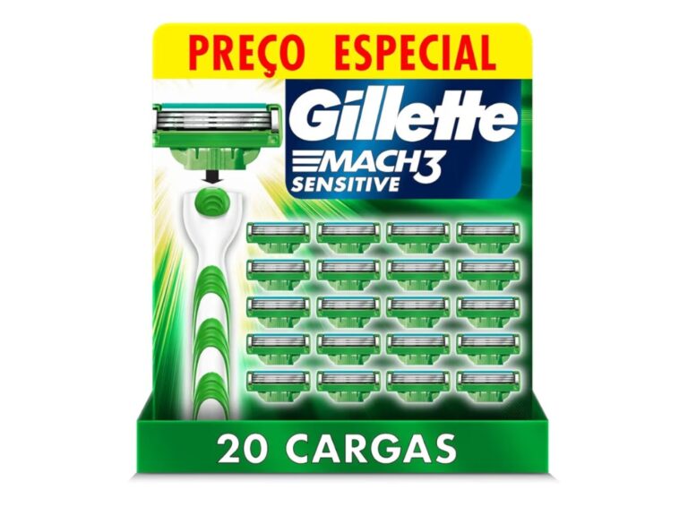 Gillette Mach3 Sensitive – Carga para Aparelho de Barbear, 20 unidades