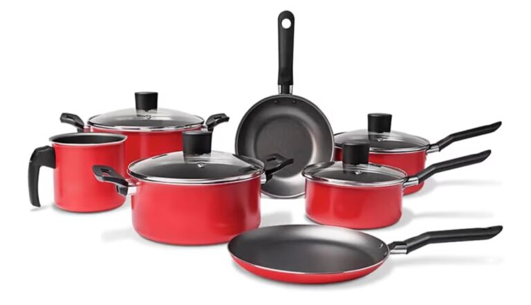 Brinox – Jogo de Panelas 7 Peças Garlic Antiaderente – Vermelho
