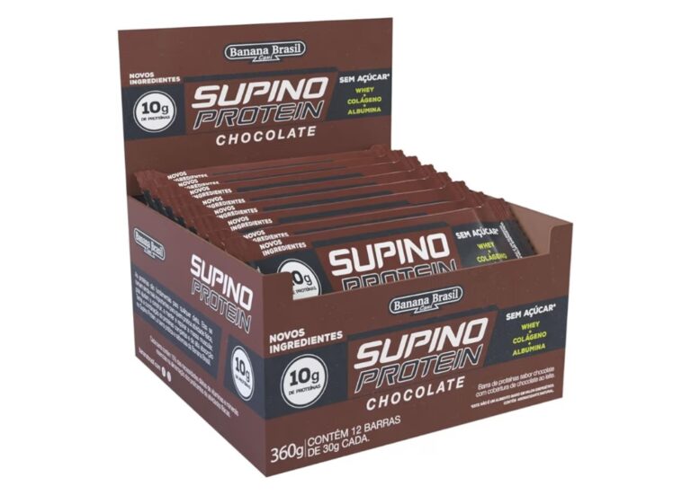 Banana Brasil Display Barra De Proteína Supino Protein Chocolate – 12 Unidades De 30G