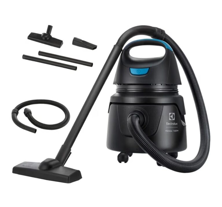 Aspirador água pó Electrolux compacto potente função sopro 1400W 12 L total 5 L util protetor termico AWD01 127v