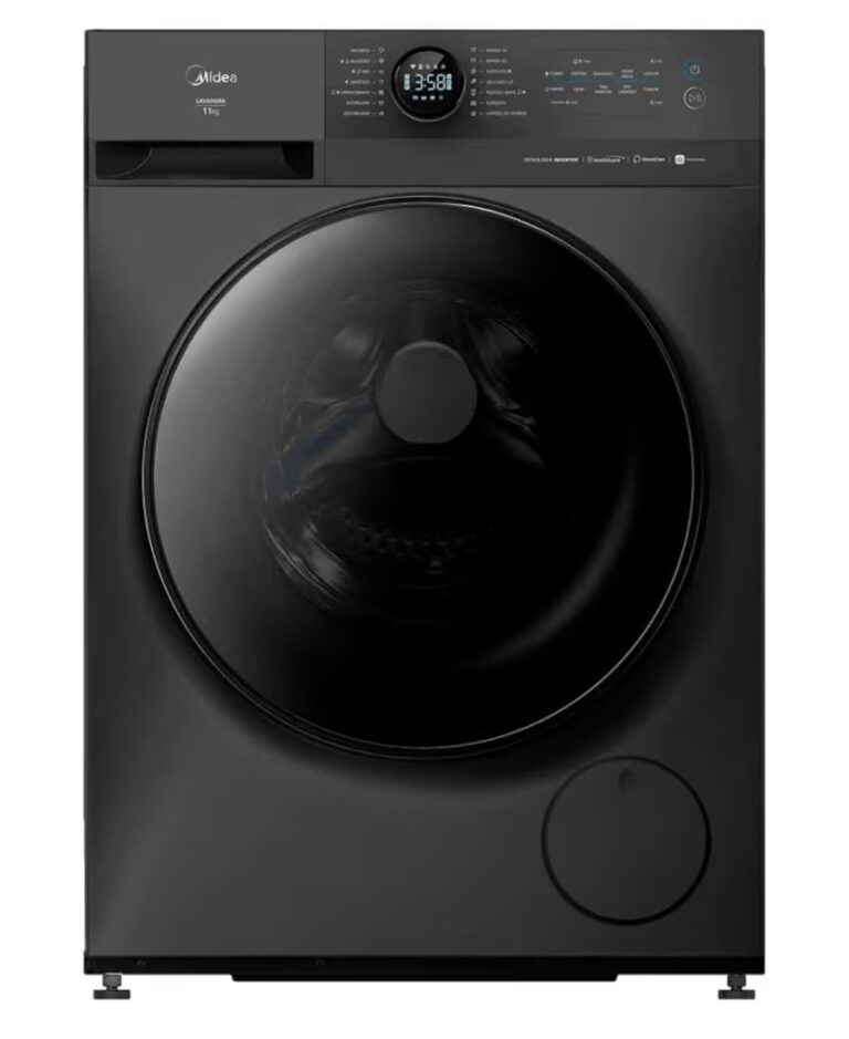 MÁQUINA DE LAVAR ROUPAS MIDEA 11KG INVERTER HEALTHGUARD WI-FI TITANIUM MF201W110WB 127V
