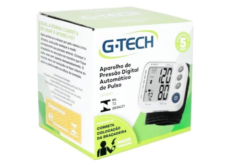 G-Tech Aparelho de pressão digital de pulso GP400, Branca