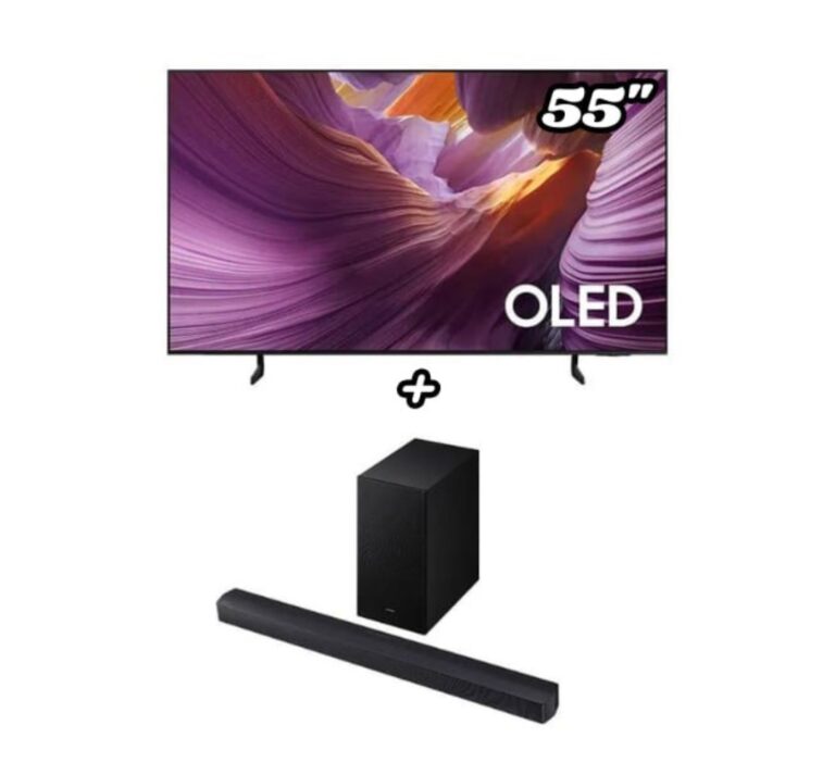 Smart Samsung Vision AI TV 55″ OLED 4K S85F 2025 + Soundbar B-Series HW-B450F