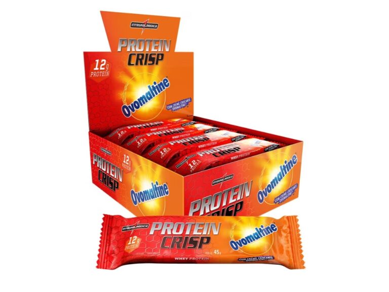 Integralmedica – Barra de Proteína Whey Protein Crisp Bar Ovomaltine – Snack Proteíco – Pré e Pós-Treino – 12 Unidades