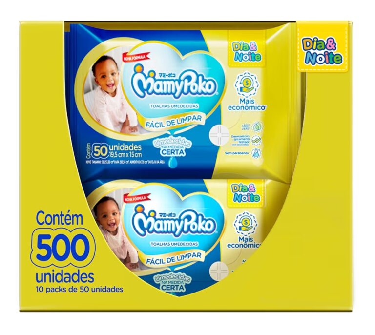 MamyPoko Lenços Umedecidos Dia&Noite 500 Unidades
