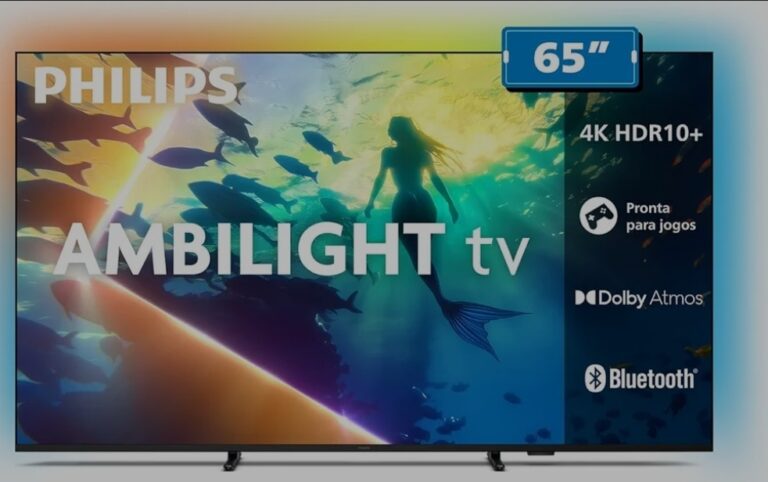 PHILIPS, Smart TV Ambilight 65″ 4K, 65PUG8100/78, Comando de Voz, HDR10+/Dolby Atmos, VRR/ALLM, Bluetooth